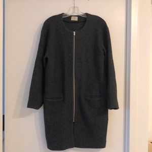 WILFRED Banville 100% Merino Wool minimalist sweater coat. Size MED.